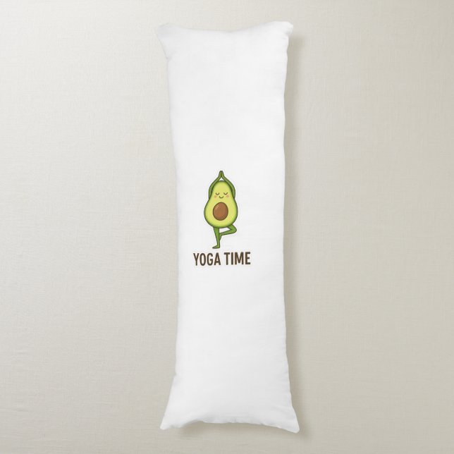 Cute Avocado Doing Yoga Sticker  Body Cushion (Front Vertical)