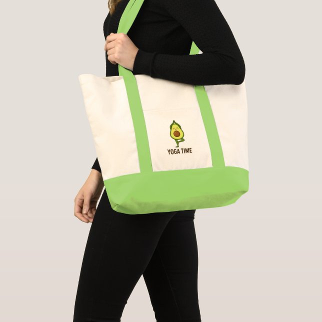 Cute Avocado Doing Yoga Sticker  Tote Bag (Front (Product))