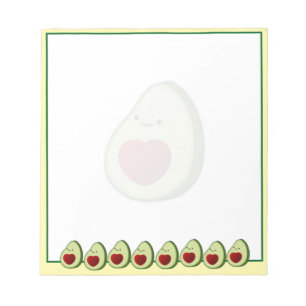 Cute Avocado Drawing Custom Notepad