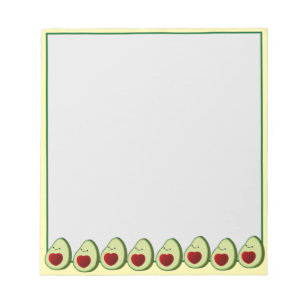 Cute Avocado Drawing Custom Yellow and Green Notepad