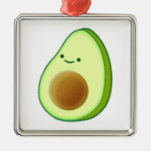 Cute Avocado Drawing Metal Tree Decoration
