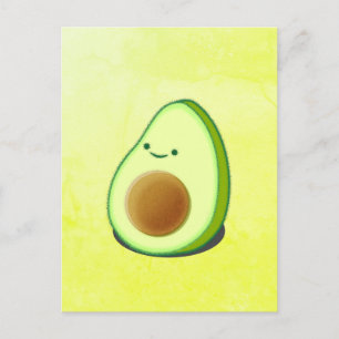 Cute Avocado Drawing Postcard