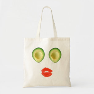 Cute Avocado Face Green Red 4Rita Tote Bag