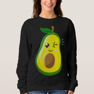 Cute Avocado Gift For Kids Men Women Funny Winking Sweatshirt