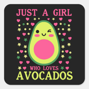 Cute Avocado Girl   Square Sticker