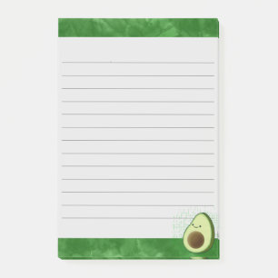 Cute Avocado Green Watercolor Background Lined Post-it Notes