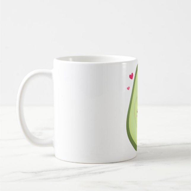 Cute Avocado Half, Couple Pair Coffee Mug (Left)