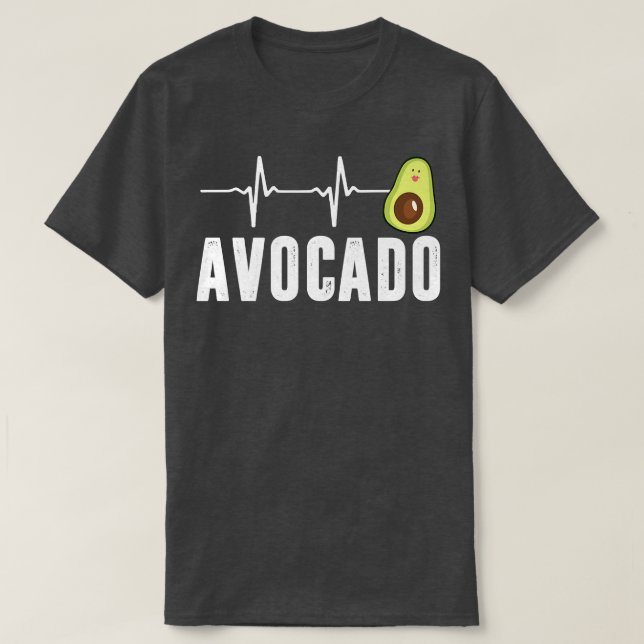 Cute Avocado Heartbeat, Vegan For Men Women, Guaca T-Shirt (Design Front)