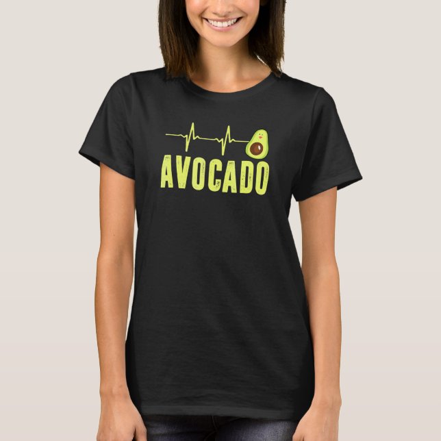 Cute Avocado Heartbeat Vegan For Men Women Guacamo T-Shirt (Front)