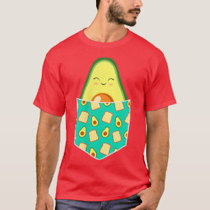 Cute Avocado In A Pocket Avocados And Toast Patter T-Shirt