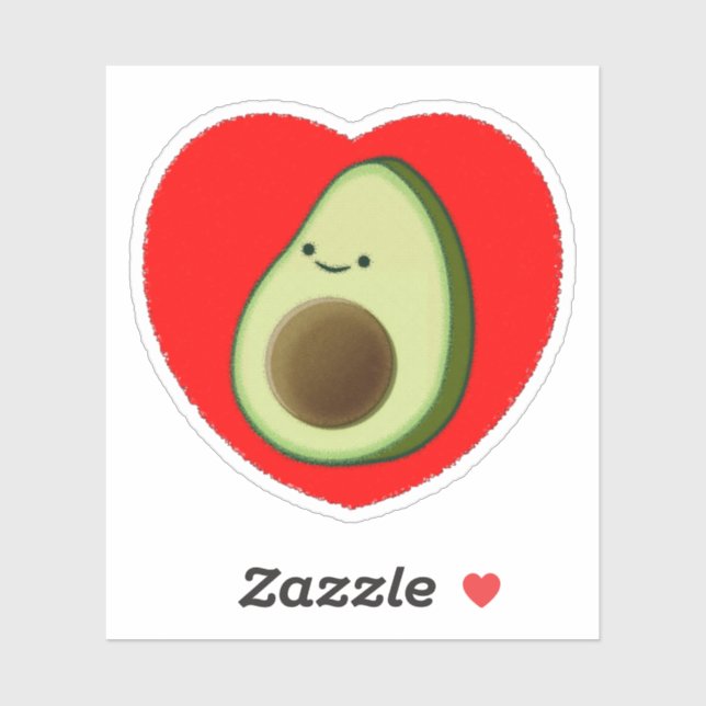 Cute Avocado In Red Heart (Sheet)