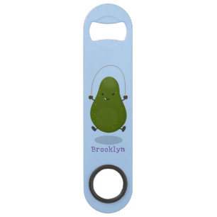 Cute avocado jump rope cartoon illustration