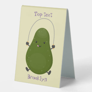 Cute avocado jump rope cartoon illustration