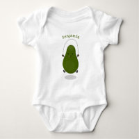 Cute avocado jump rope cartoon illustration