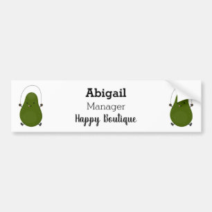 Cute avocado jump rope cartoon illustration  bumper sticker
