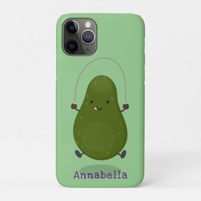 Cute avocado jump rope cartoon illustration Case-Mate iPhone case (Back)