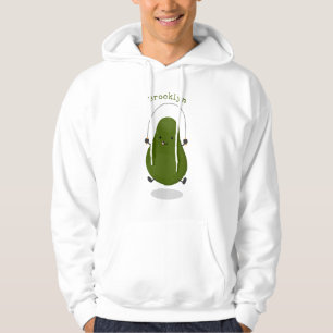 Cute avocado jump rope cartoon illustration hoodie