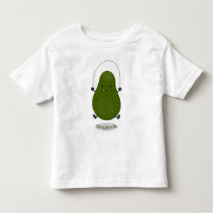 Cute avocado jump rope cartoon illustration toddler T-Shirt