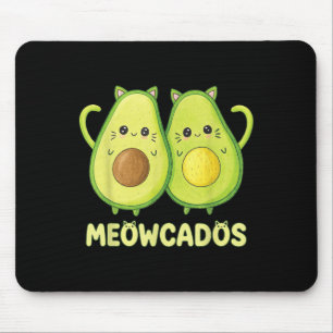 Cute Avocado Kitten Pun Funny Kawaii Food Animal W Mouse Pad