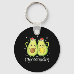 Cute Avocado Kitten Pun Funny Xmas Food Animal Wom Key Ring