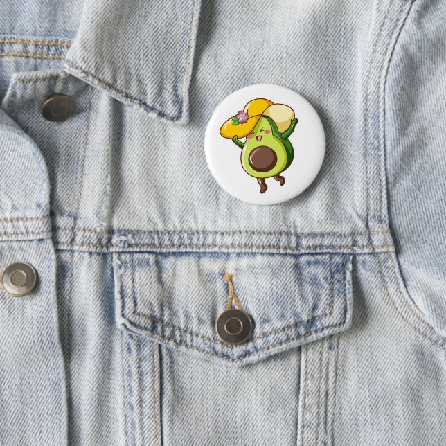 Cute Avocado Pin – Joyful & Happy Vibes (In Situ)