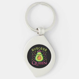 Cute Avocado Queen with Heart Keto Girl Cooking  Key Ring