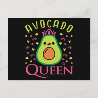 Cute Avocado Queen with Heart Keto Girl Cooking Postcard