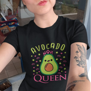 Cute Avocado Queen with Heart Keto Girl Cooking  T-Shirt