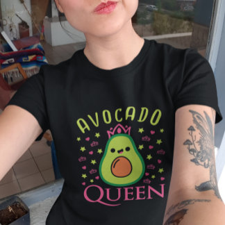 Cute Avocado Queen with Heart Keto Girl Cooking T-Shirt