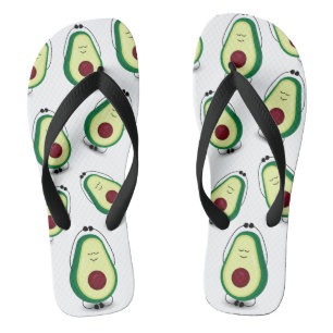 Cute Avocado Relaxation Cartoon Flip Flops