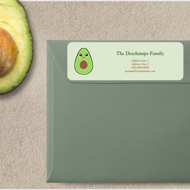 Cute Avocado Return Address Label (Cute Avocado Return Address Label Sticker)