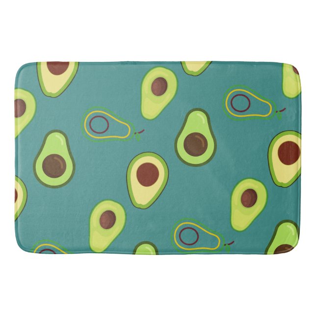 Cute Avocado slice summer Green gradient Pattern Bath Mat (Front)