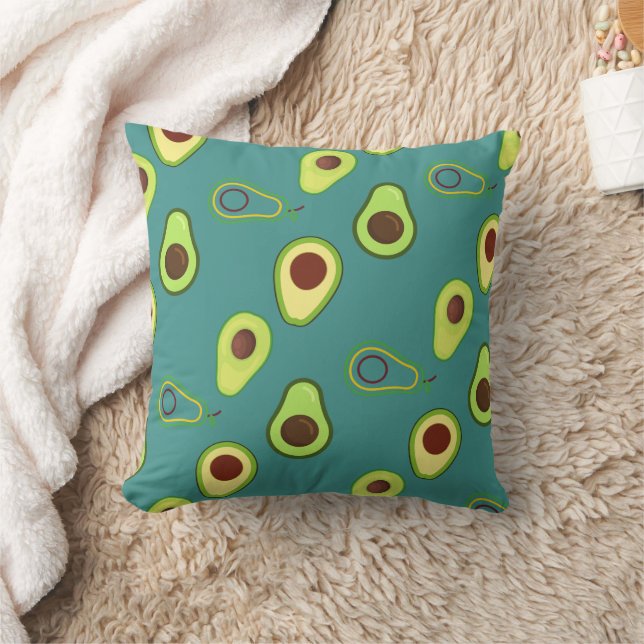 Cute Avocado slice summer Green gradient Pattern Cushion (Blanket)