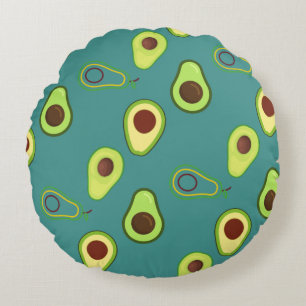 Cute Avocado slice summer Green gradient Pattern Round Cushion