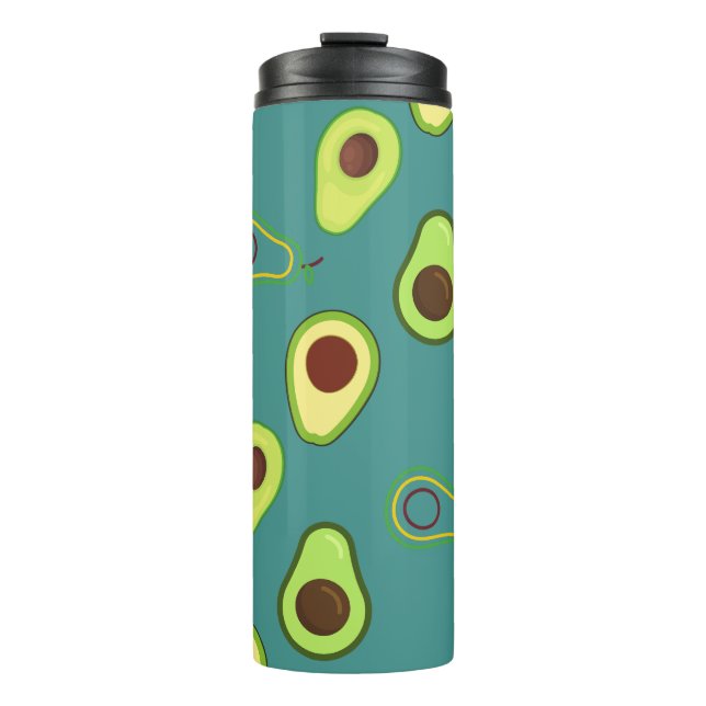 Cute Avocado slice summer Green gradient Pattern Thermal Tumbler (Front)