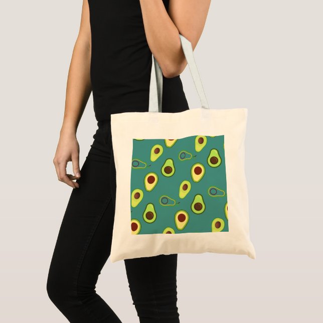 Cute Avocado slice summer Green gradient Pattern Tote Bag (Front (Product))