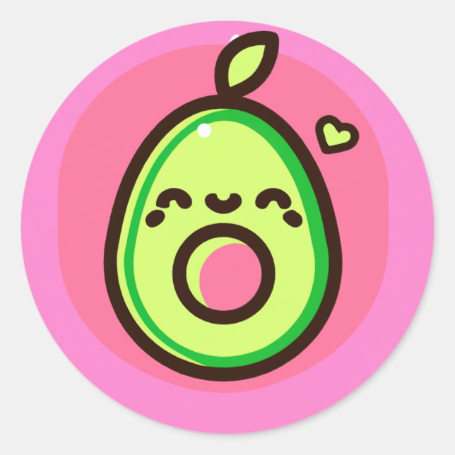 Cute Avocado Sticker (Front)