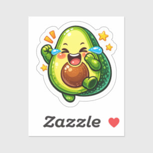cute avocado sticker, laughing tears of joySticker