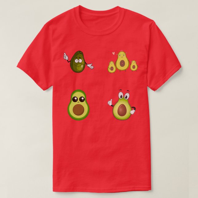 cute avocado sticker packs vegan avocadoholics veg T-Shirt (Design Front)