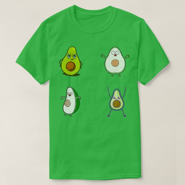 cute avocado sticker packs vegan T-Shirt (Design Front)