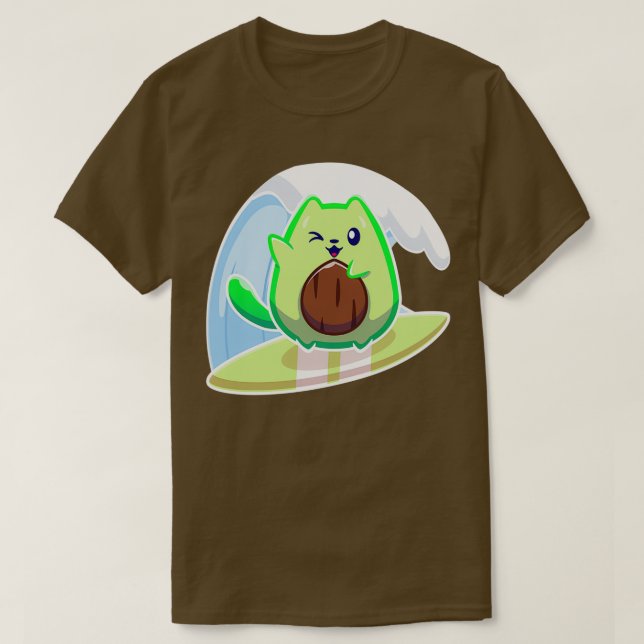 Cute Avocado Surfing 1 T-Shirt (Design Front)