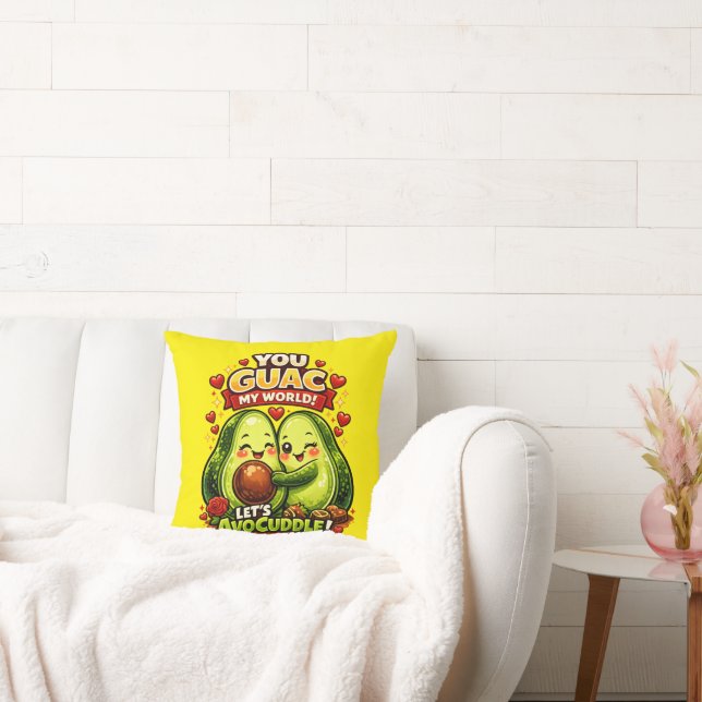 Cute Avocado Valentine’s Love Design, kawaii Love Cushion (Couch)
