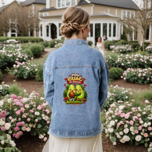 Cute Avocado Valentine’s Love Design, kawaii Love Denim Jacket
