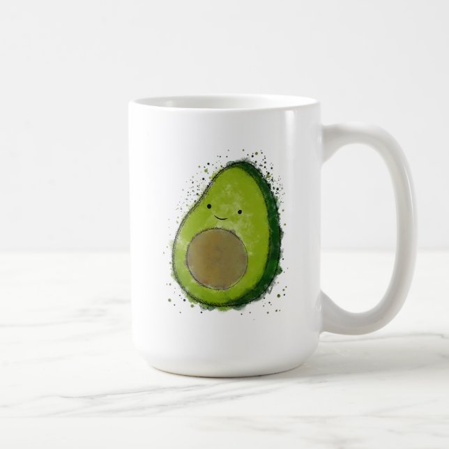 Cute Avocado Watercolor Coffee Mug (Right)