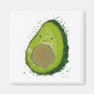 Cute Avocado Watercolor Magnet