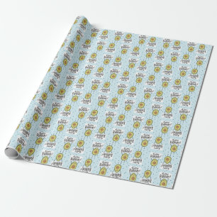 Cute Avocado with Happy Birthday Sign Wrapping Paper