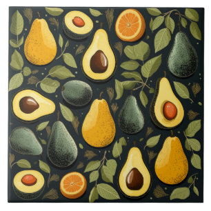 Cute avocados ceramic tile