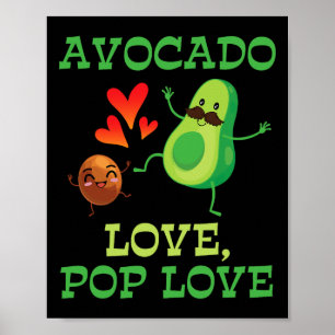 Cute Avocados Dancing Together Avocado Love Pop Lo Poster