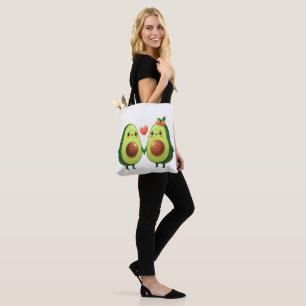 Cute Avocados - Kawaii Couple Heart Design Tote Bag