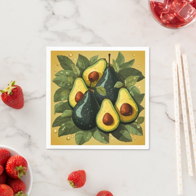Cute avocados paper napkins (Insitu)